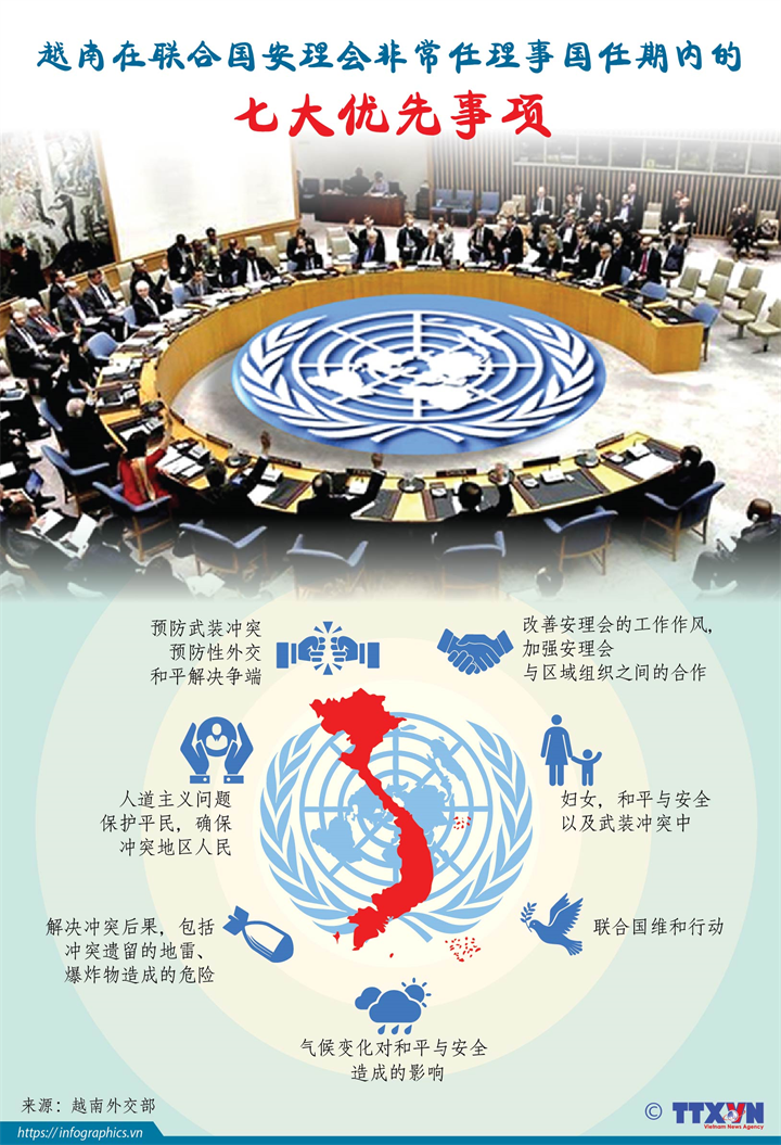 越南在联合国安理会非常任理事国任期内的七大优先事项