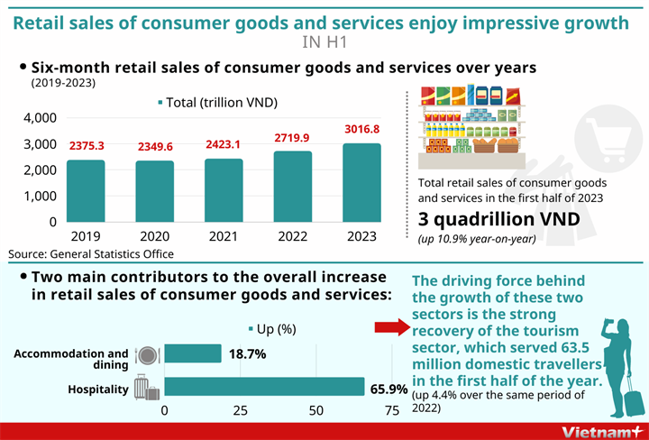 Retail sales of consumer goods and services post impressive growth in H1