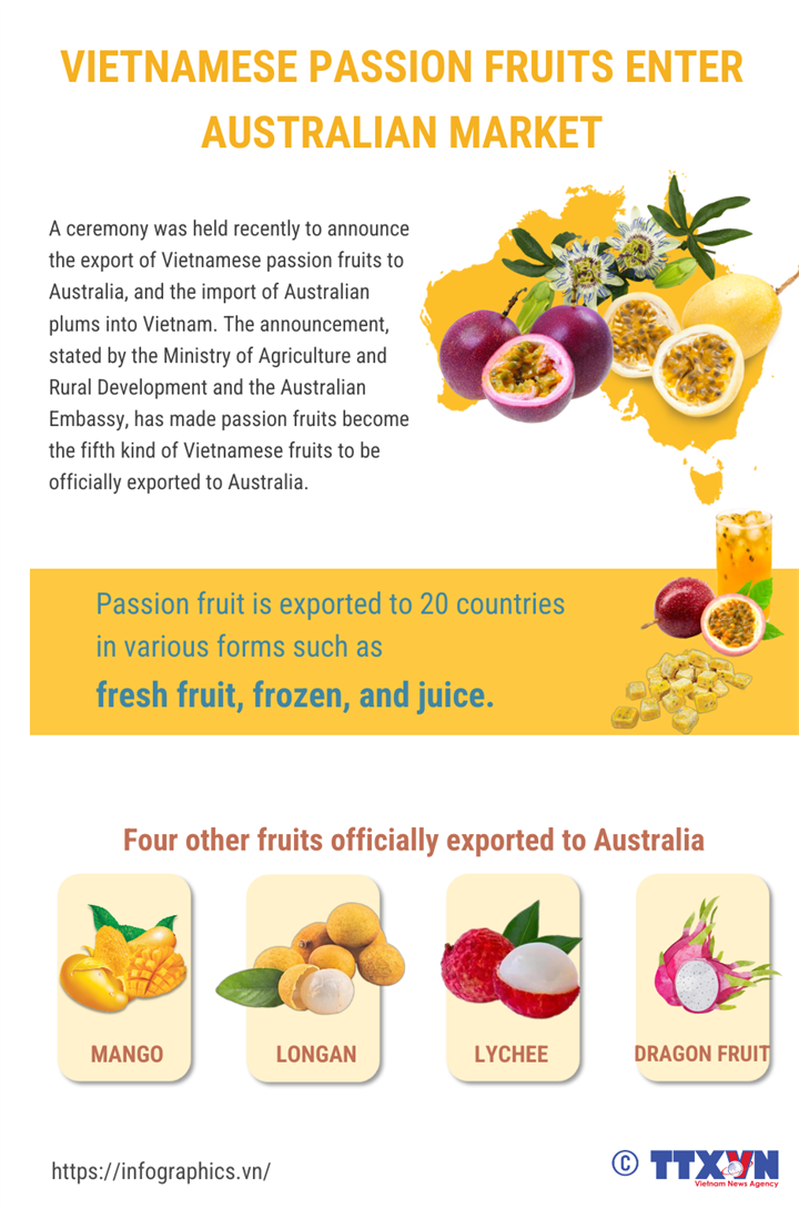 Vietnamese passion fruits enter Australian market