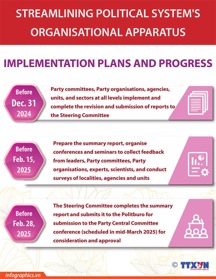 Streamlining political system's organisational apparatus