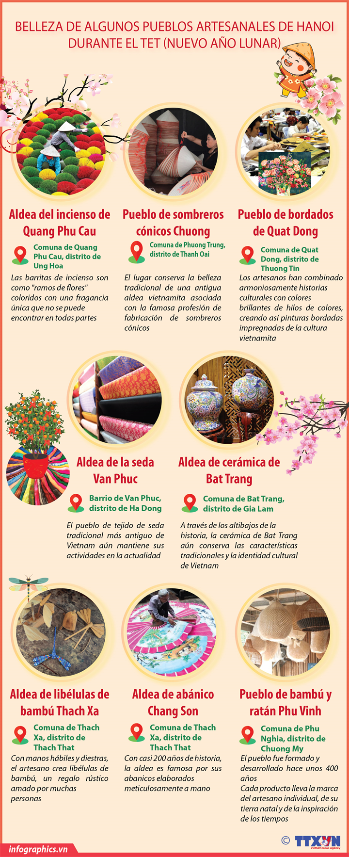 Belleza de algunos pueblos artesanales de Hanoi durante el Tet (Nuevo Año Lunar)