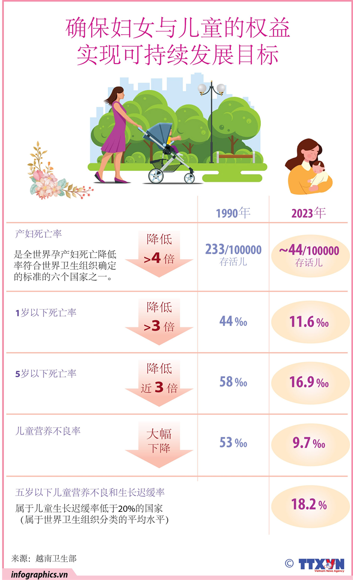 越南努力实现各项目标确保妇女与儿童的权益