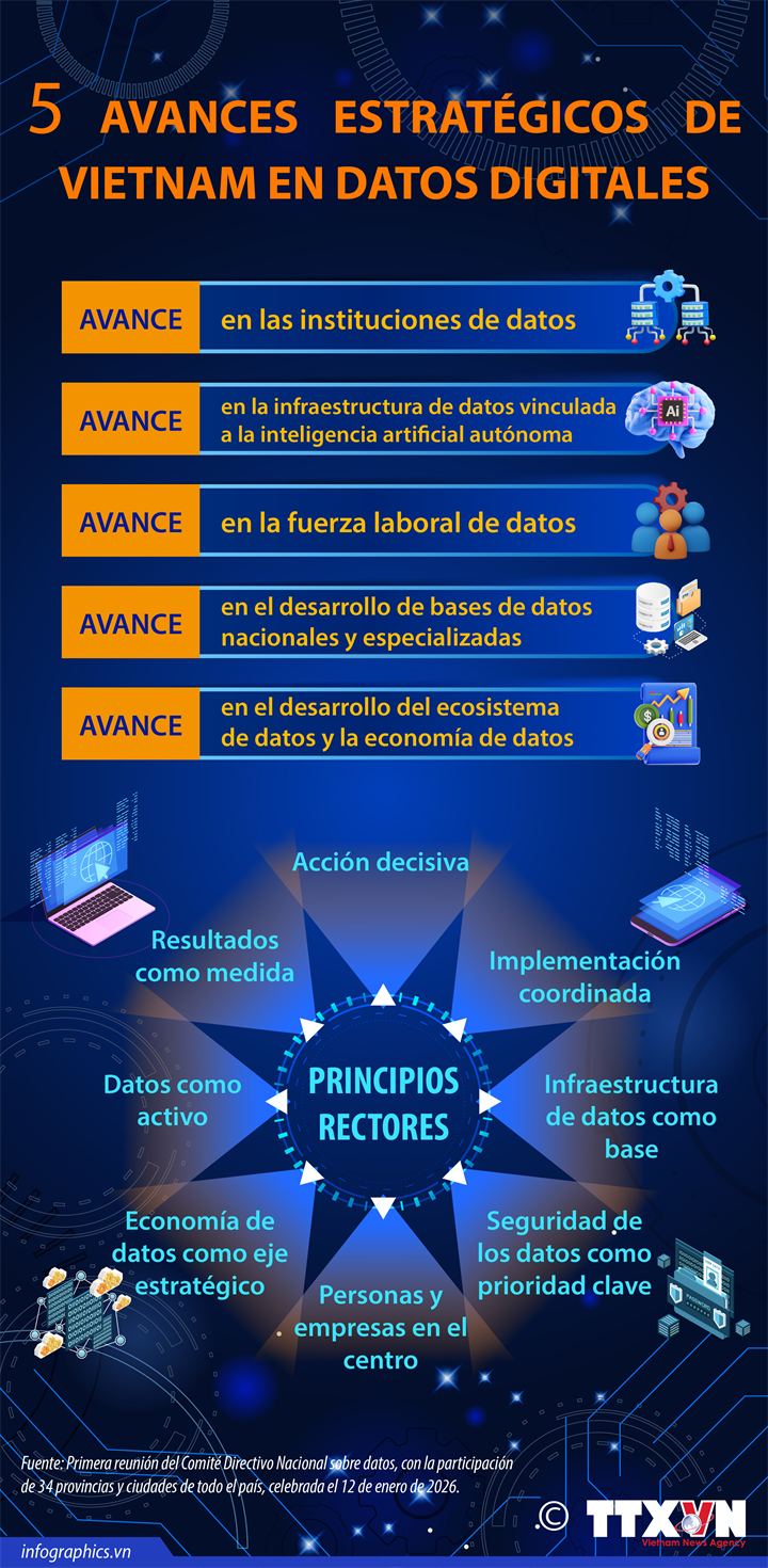 Cinco avances estratégicos de Vietnam en datos digitales