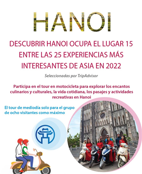 Descubrir Hanoi ocupa el lugar 15 entre las 25 experiencias más interesantes de Asia en 2022