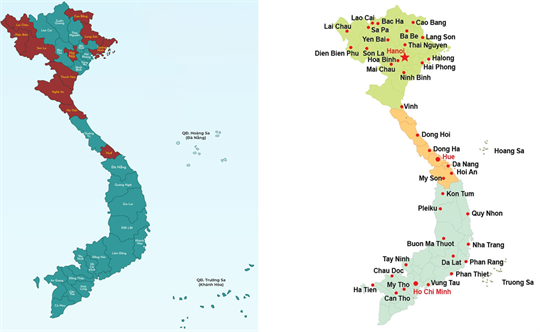 Secrétaires des comités du parti, présidents  des Comités et Conseils populaires des 23 villes  et provinces après la fusion (1re partie)