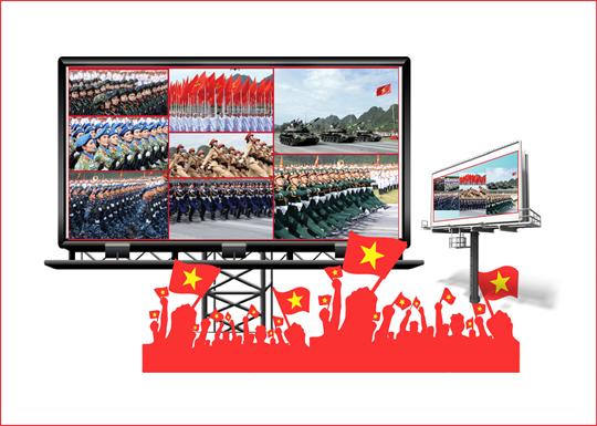 Hanoi instala 22 grandes pantallas LED para transmisión directa del desfile militar y marcha 