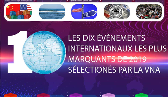 LES DIX ÉVÉNEMENTS INTERNATIONAUX LES PLUS MARQUANTS DE 2019 SÉLECTIONÉS PAR LA VNA