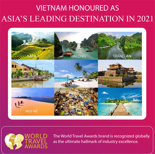 Vietnam honoured as Asia’s leading destination in 2021