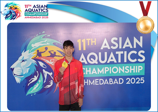 Nguyên Huy Hoàng remporte la médaille d'or aux Championnats d'Asie de sports aquatiques 2025