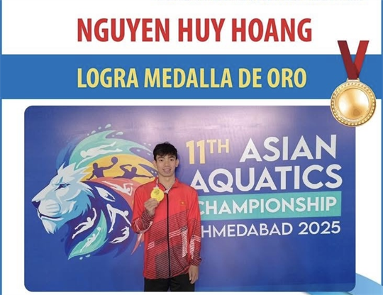 Nadador vietnamita gana presea dorada en Campeonato asiático
