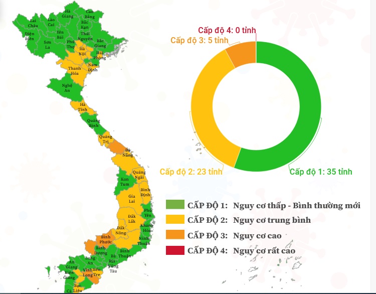 Interactive) Bản đồ cấp độ dịch COVID-19 tại 63 tỉnh, thành