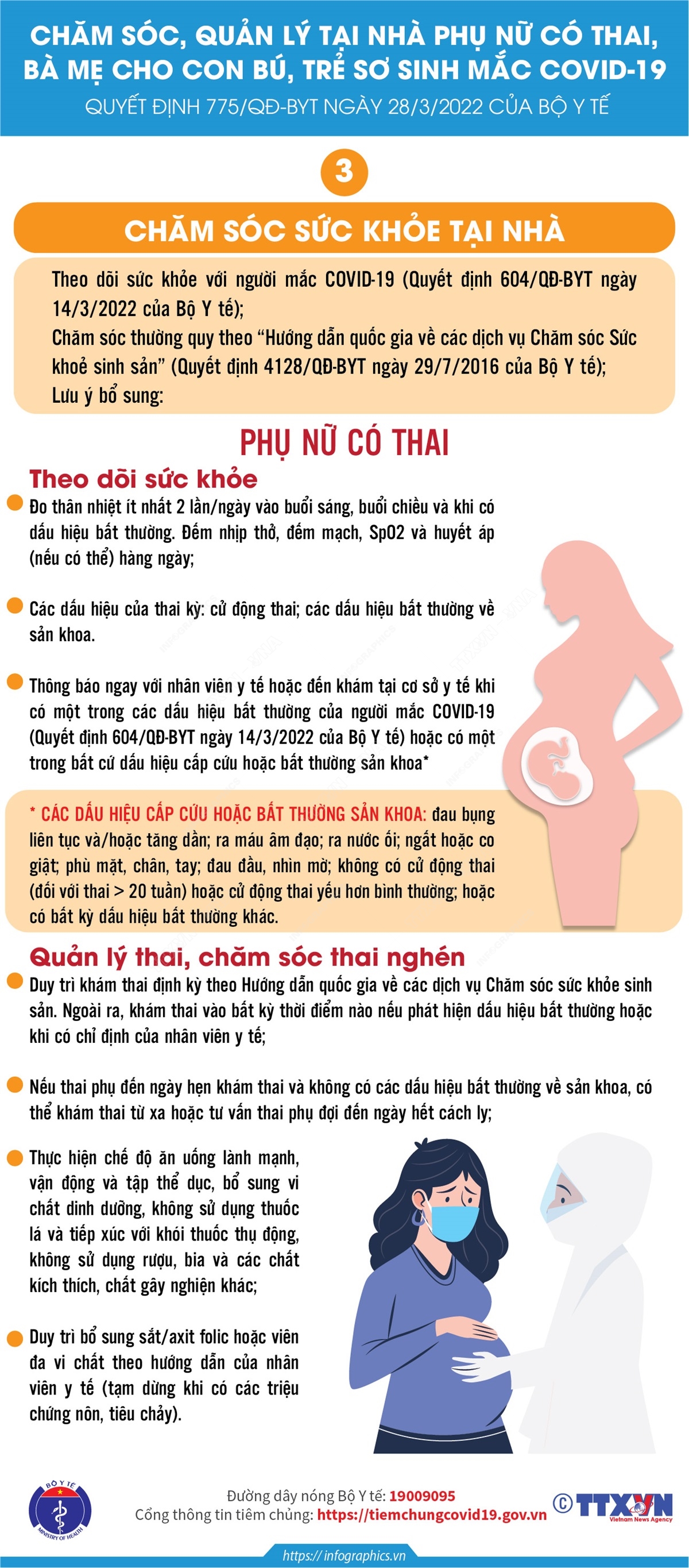 Chăm sóc sức khỏe phụ nữ có thai mắc COVID-19 tại nhà