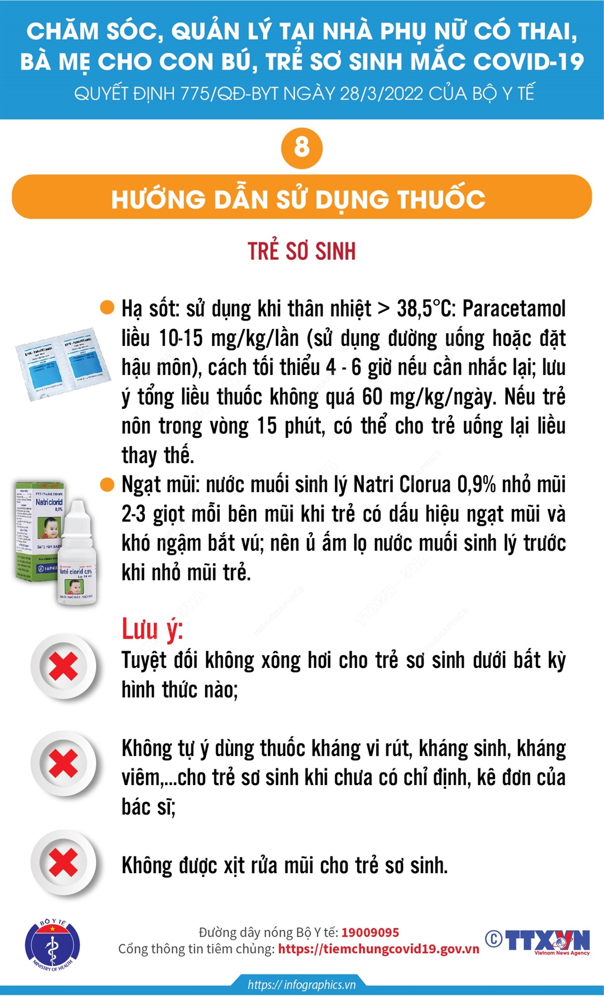 Hướng dẫn sử dụng thuốc tại nhà cho trẻ sơ sinh mắc COVID-19