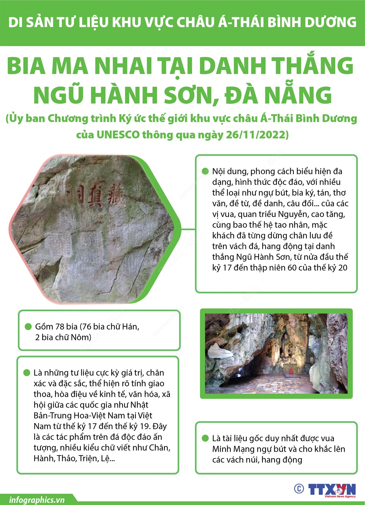 Bia ma nhai tại danh thắng Ngũ Hành Sơn, Đà Nẵng - Di sản tư liệu khu vực châu Á-Thái Bình Dương