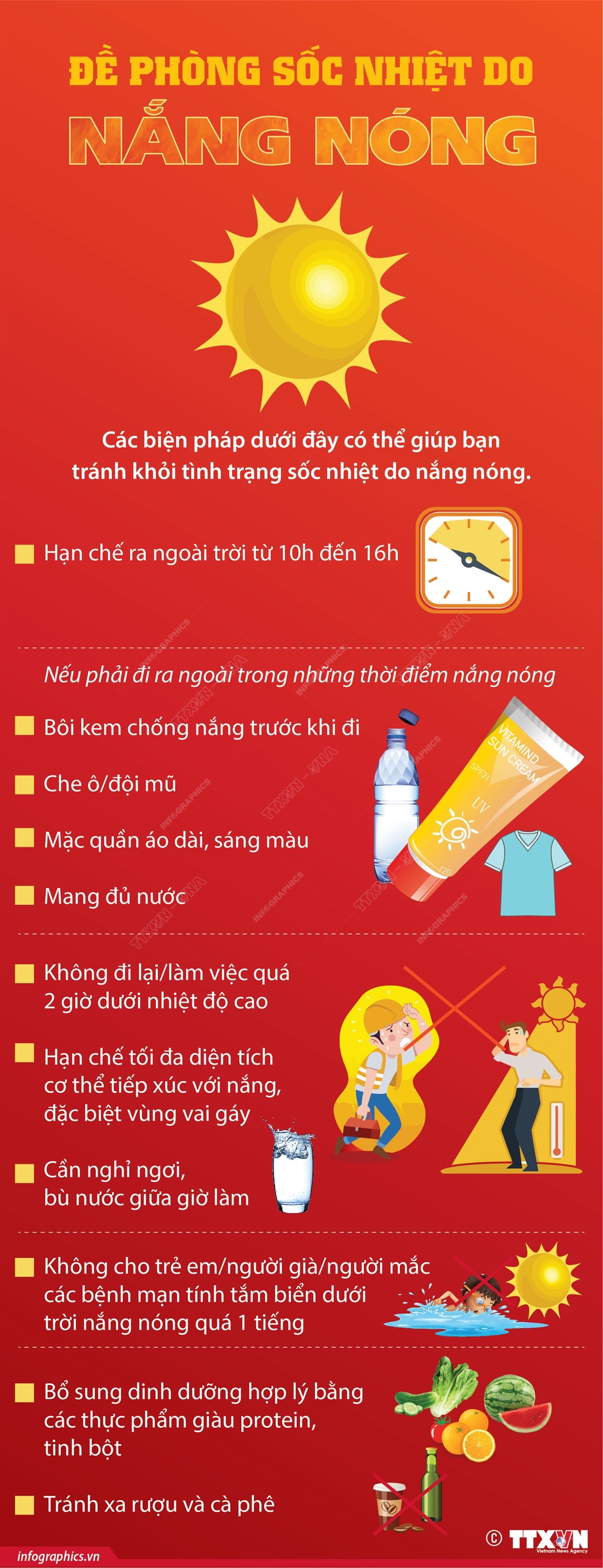 Đề phòng sốc nhiệt do nắng nóng