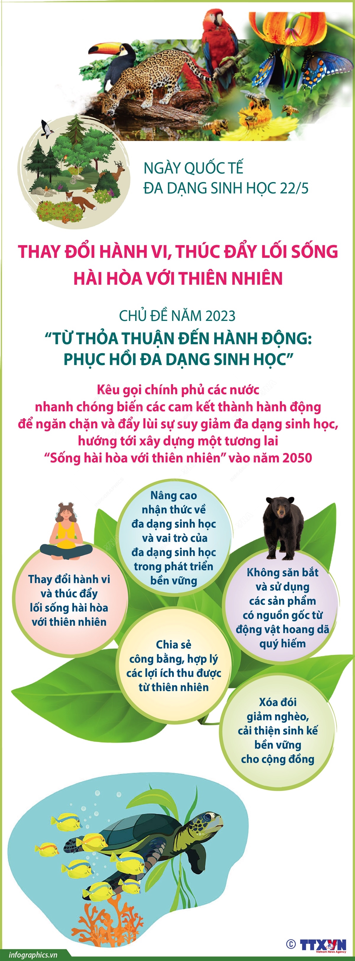 Ngày Quốc tế đa dạng sinh học 22/5: Thay đổi hành vi, thúc đẩy lối sống hài hòa với thiên nhiên