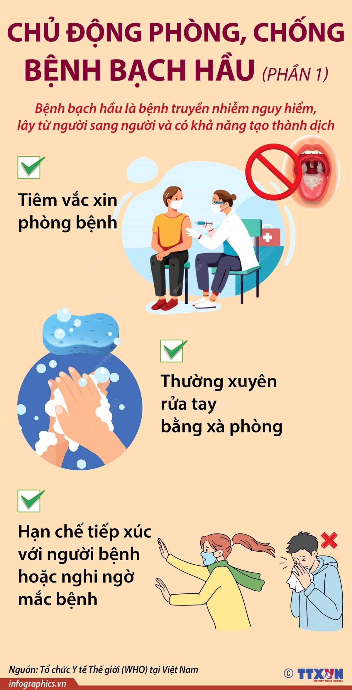 Chủ động phòng, chống bệnh bạch hầu (phần 1)