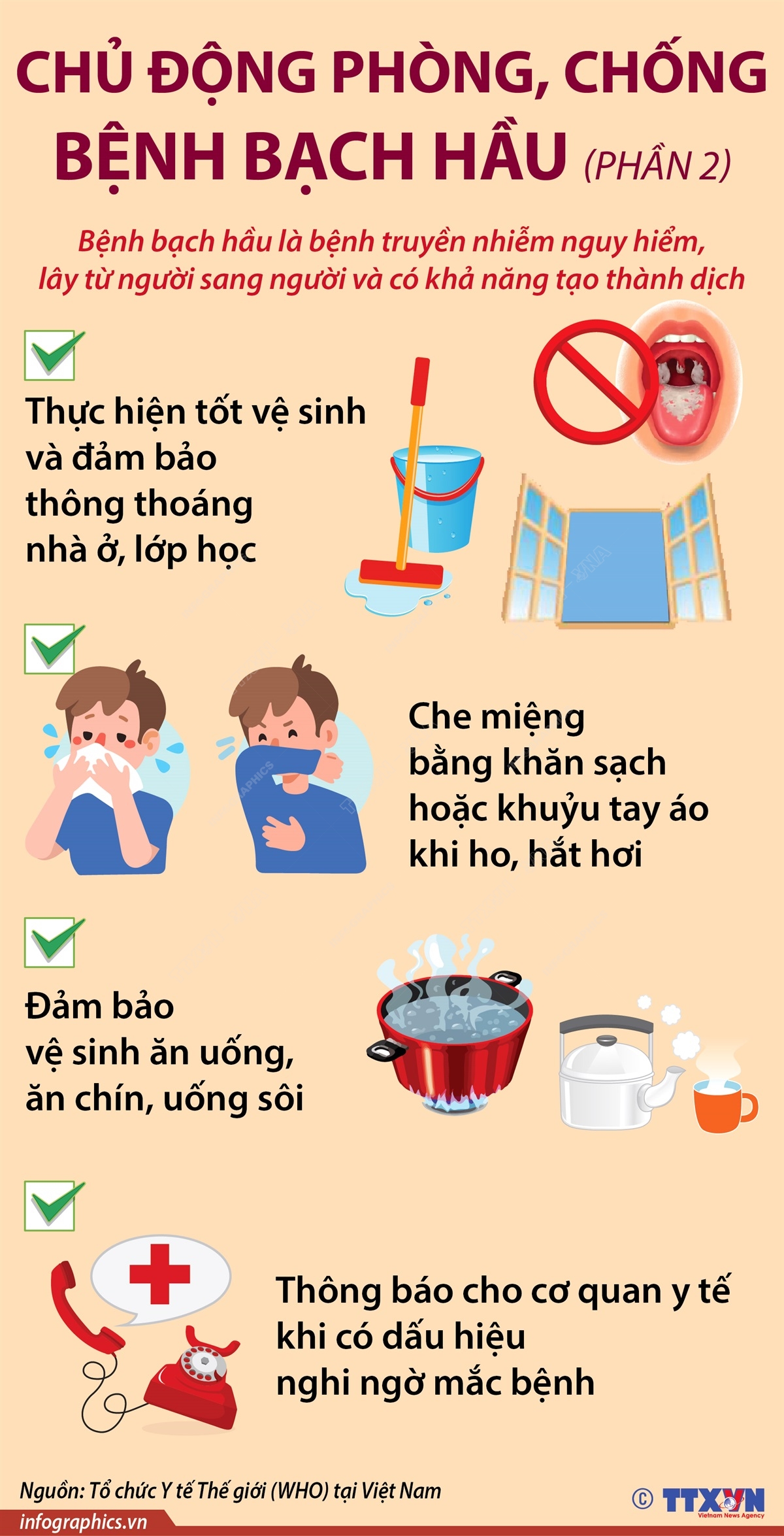 Chủ động phòng, chống bệnh bạch hầu (phần 2)