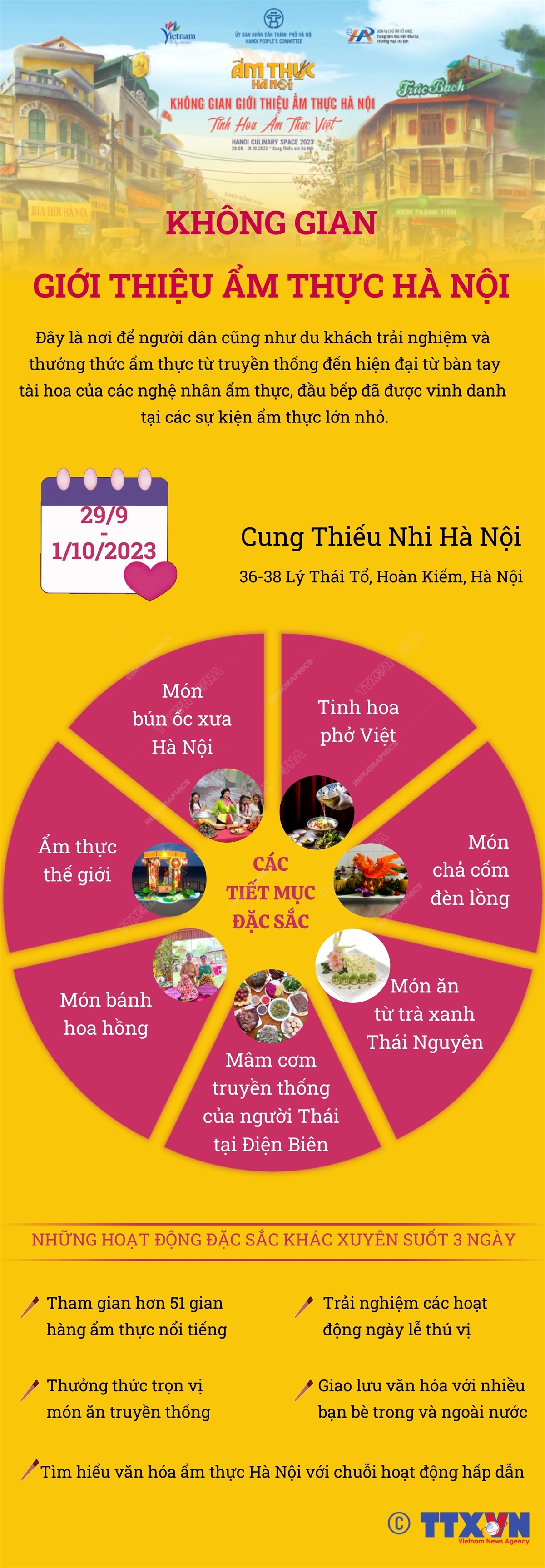 Không gian giới thiệu ẩm thực Hà Nội