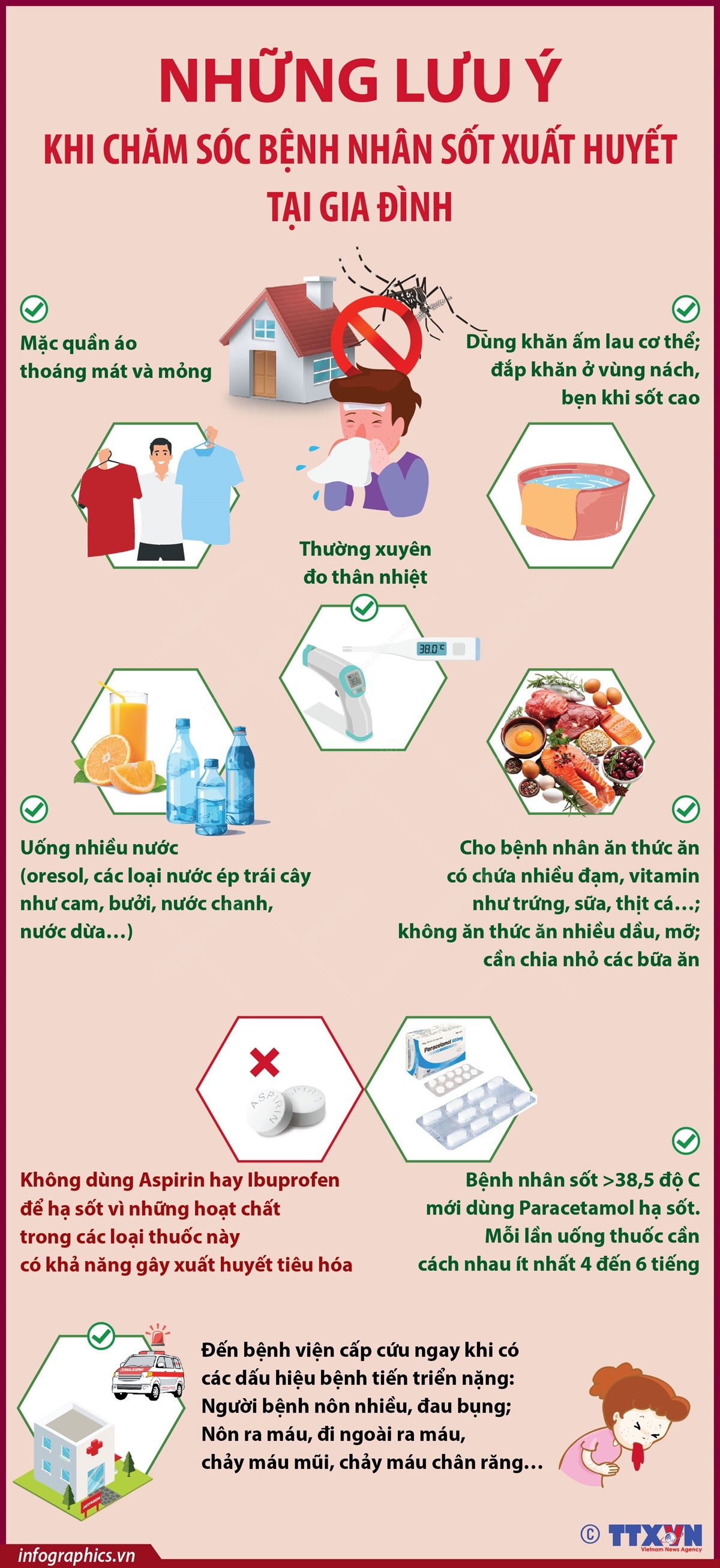 Những lưu ý khi chăm sóc bệnh nhân sốt xuất huyết tại gia đình