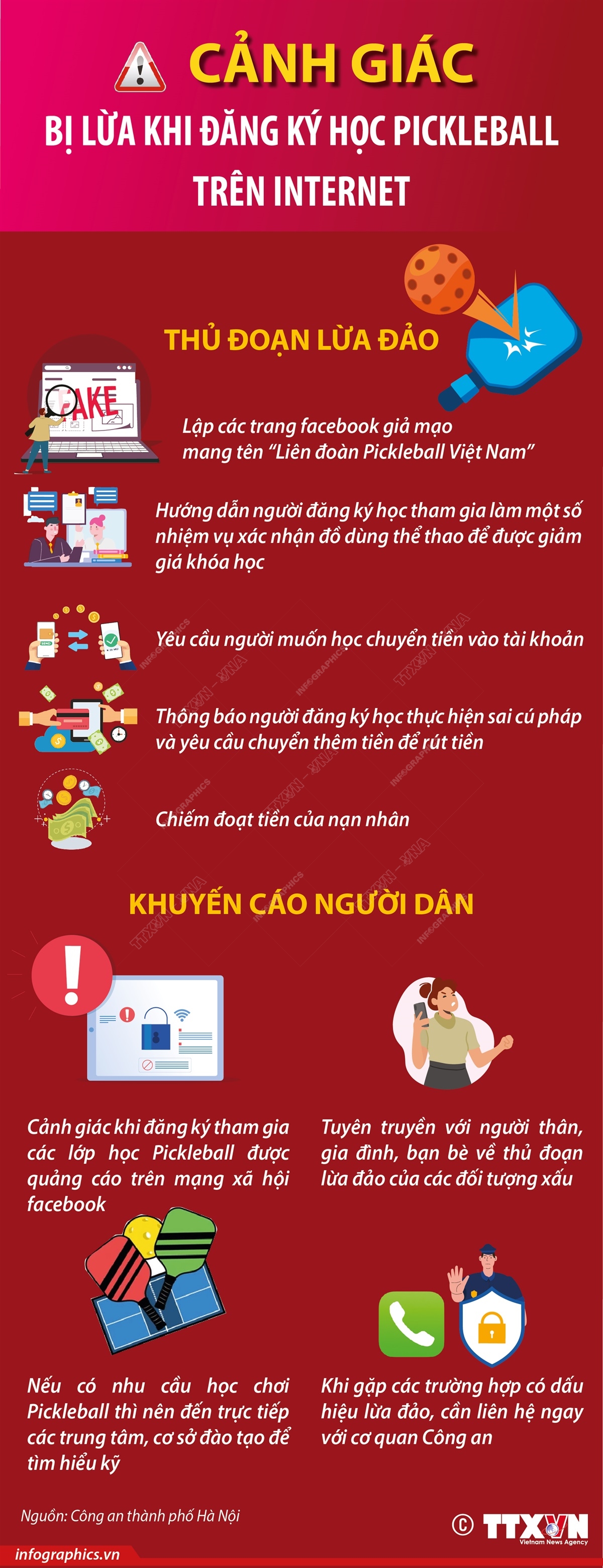 Cảnh giác bị lừa khi đăng ký học Pickleball trên Internet