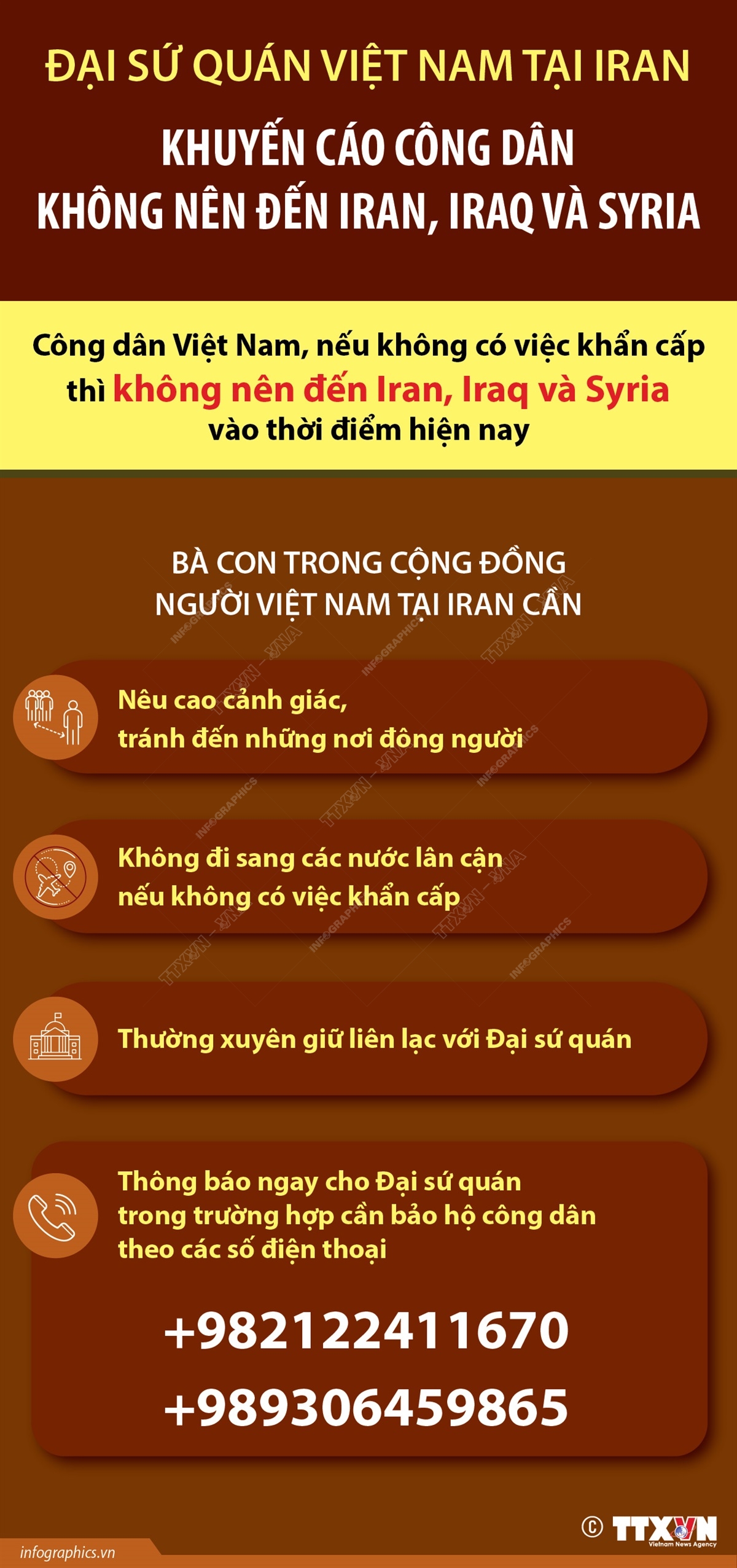 Đại sứ quán Việt Nam tại Iran khuyến cáo công dân không nên đến Iran, Iraq và Syria