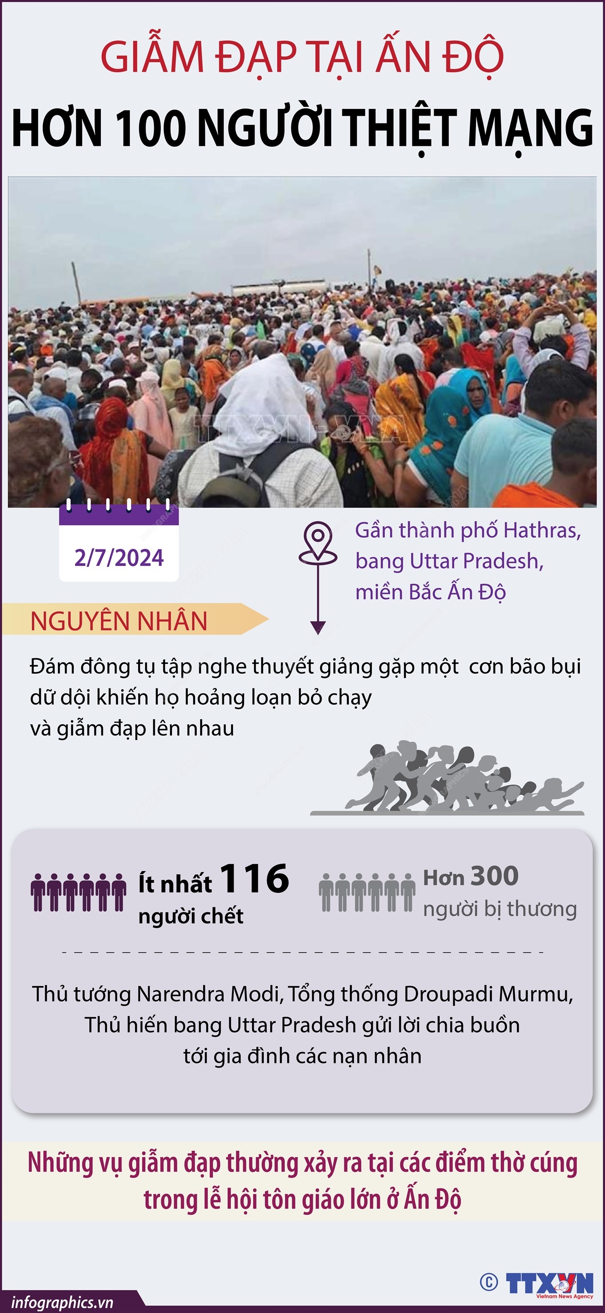 Giẫm đạp tại Ấn Độ: Hơn 100 người thiệt mạng