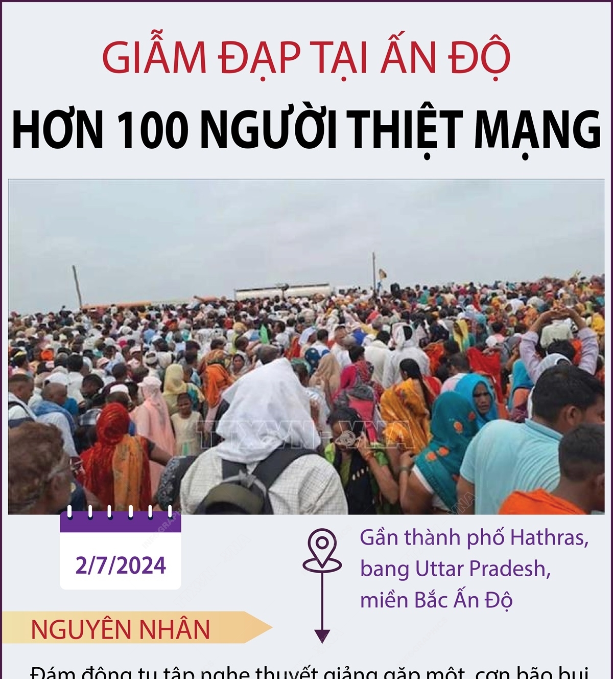 Giẫm đạp tại Ấn Độ: Hơn 100 người thiệt mạng