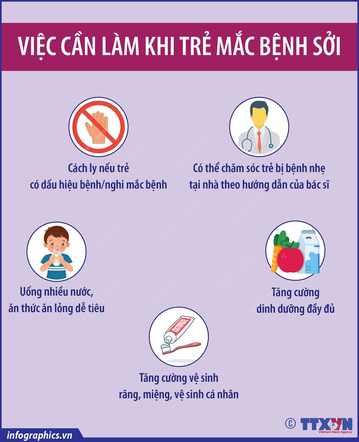 Việc cần làm khi trẻ mắc bệnh sởi