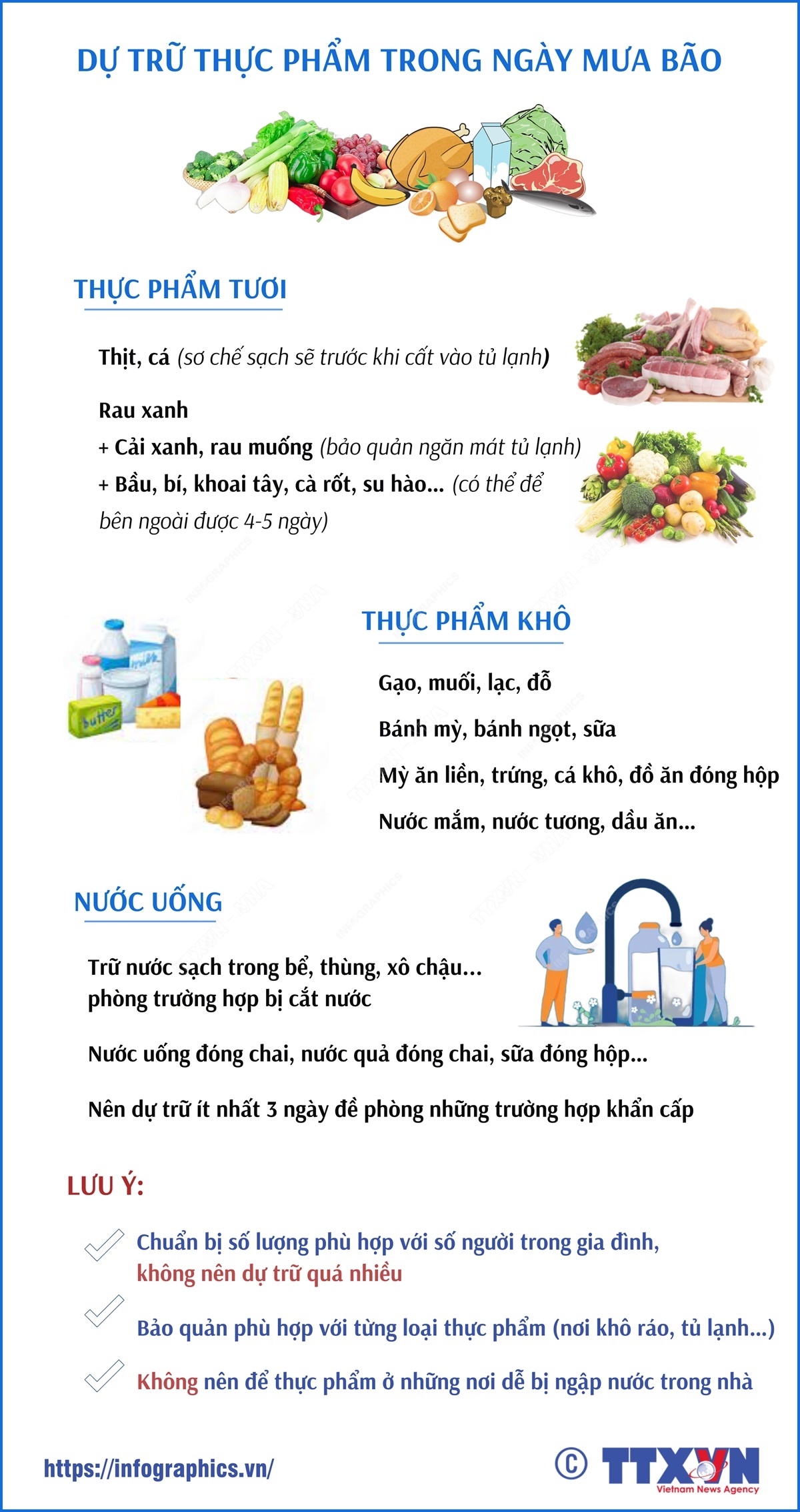 Dự trữ thực phẩm trong ngày mưa bão