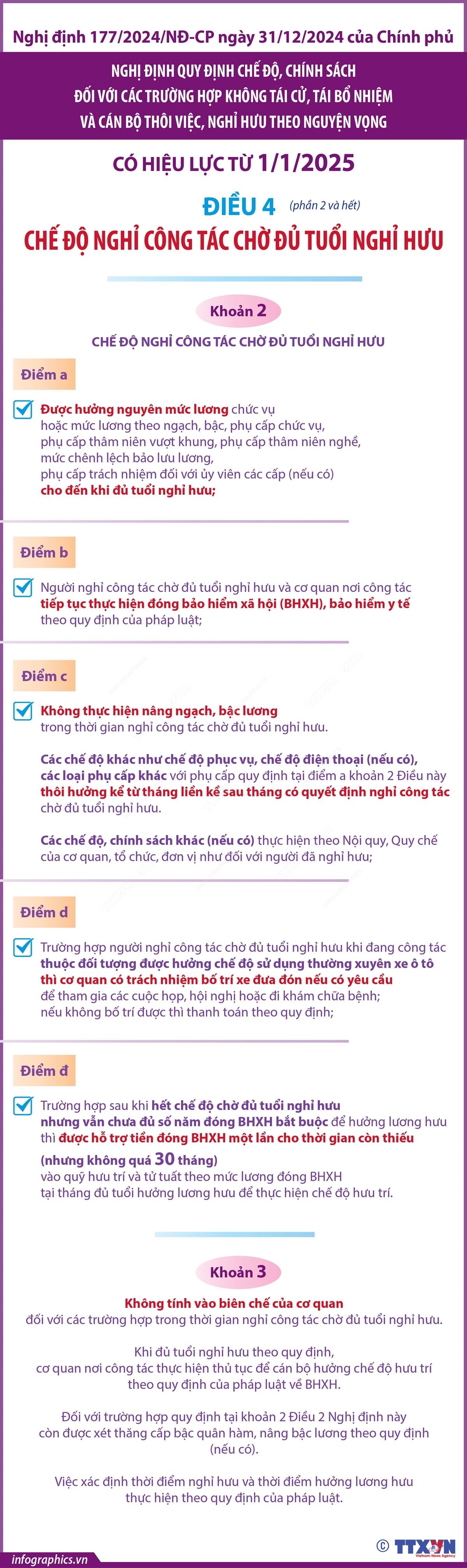 Chế độ nghỉ công tác chờ đủ tuổi nghỉ hưu đối với các trường hợp không tái cử, tái bổ nhiệm và cán bộ thôi việc, nghỉ hưu theo nguyện vọng từ 1/1/2025 (phần 2 và hết)