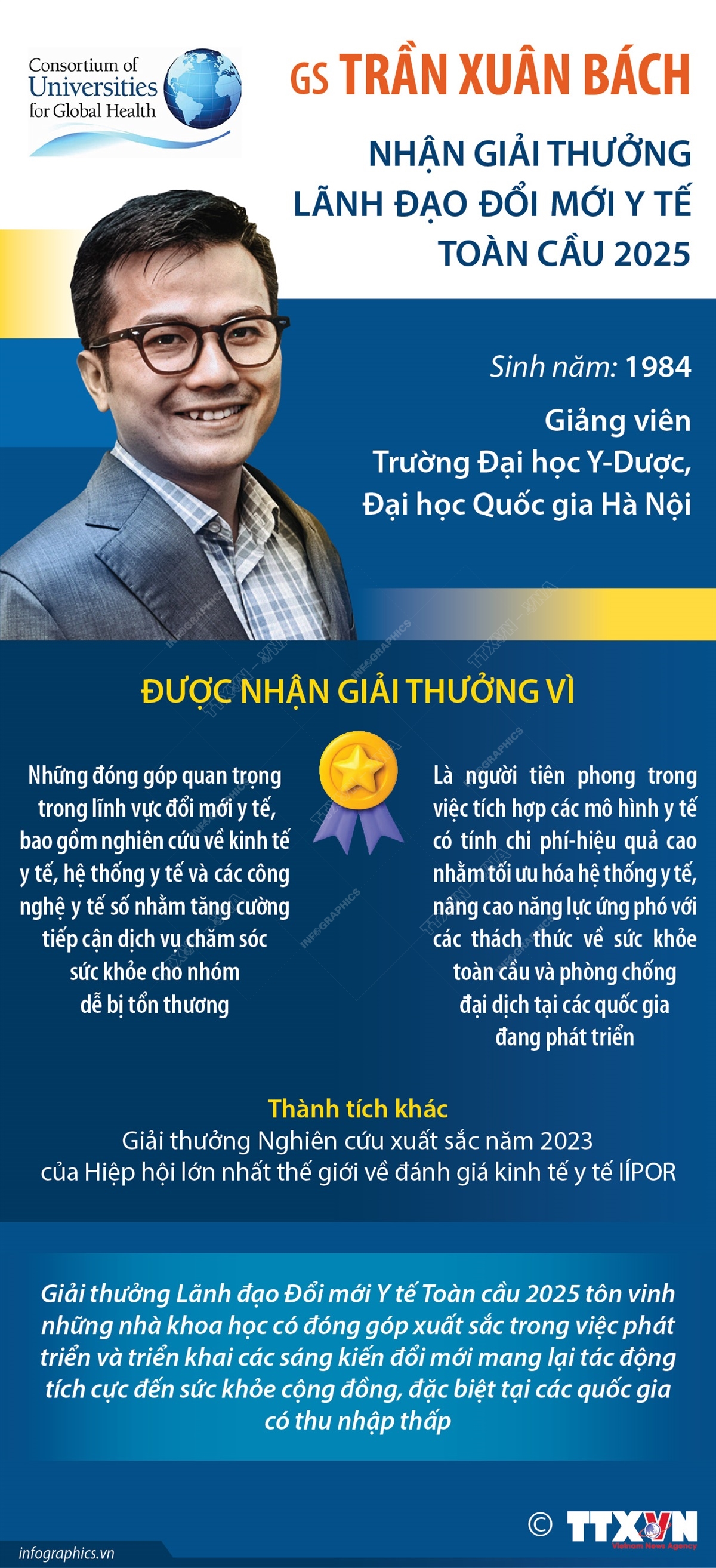 GS Trần Xuân Bách nhận Giải thưởng Lãnh đạo đổi mới y tế toàn cầu 2025