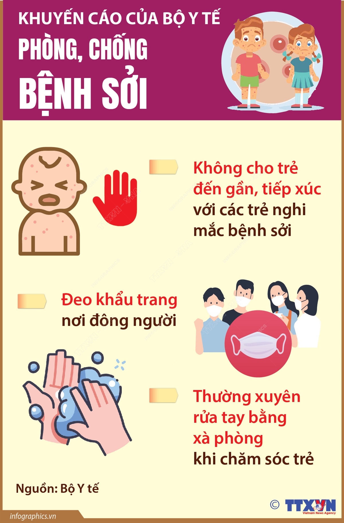 Khuyến cáo của Bộ Y tế phòng chống bệnh sởi - Phần 2
