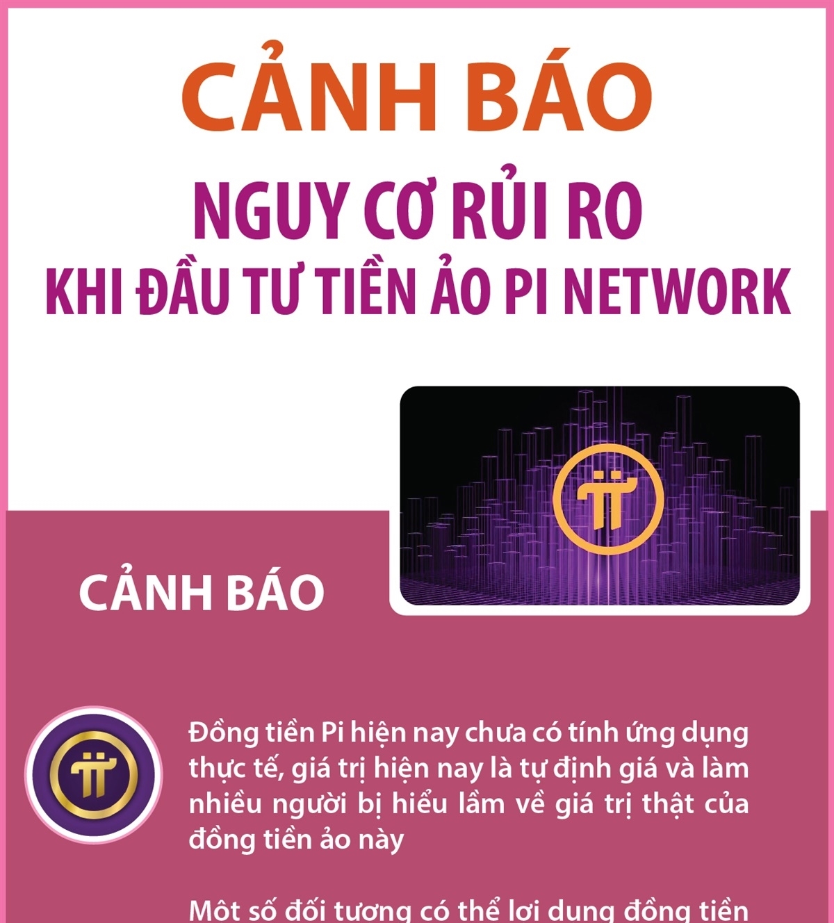 Cảnh báo nguy cơ rủi ro khi đầu tư tiền ảo Pi Network
