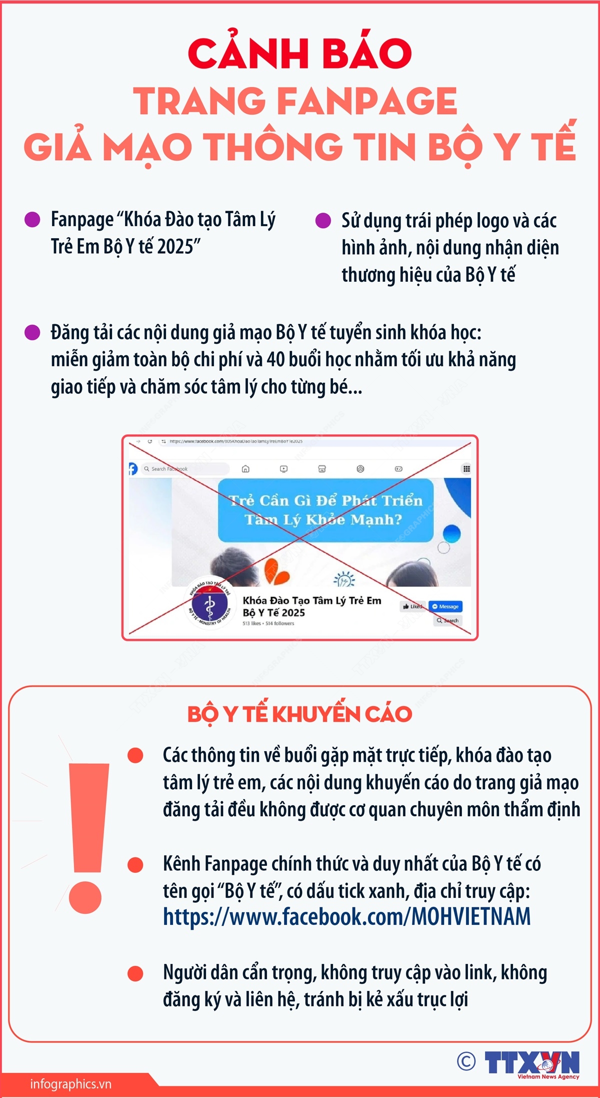Cảnh báo trang Fanpage giả mạo thông tin Bộ Y tế