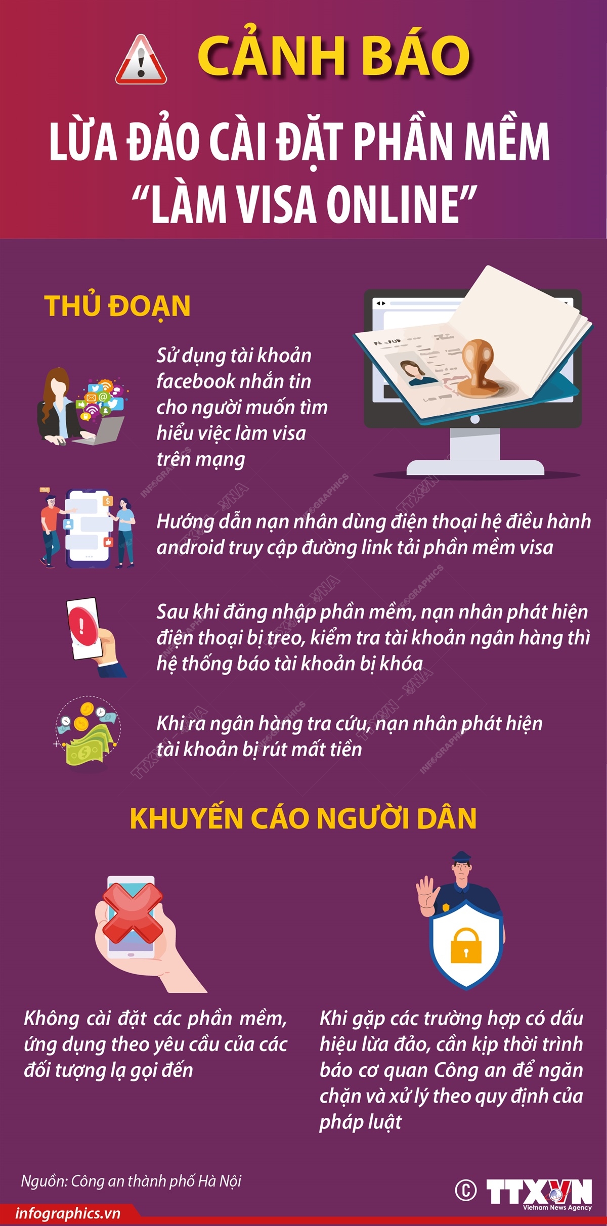 Cảnh báo lừa đảo cài đặt phần mềm “làm visa online”