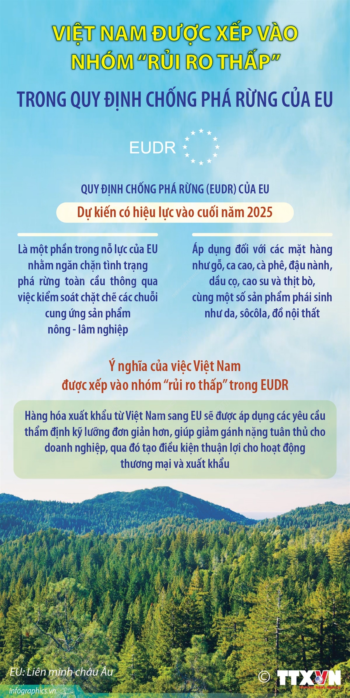 Việt Nam được xếp vào nhóm “rủi ro thấp” trong Quy định chống phá rừng của EU