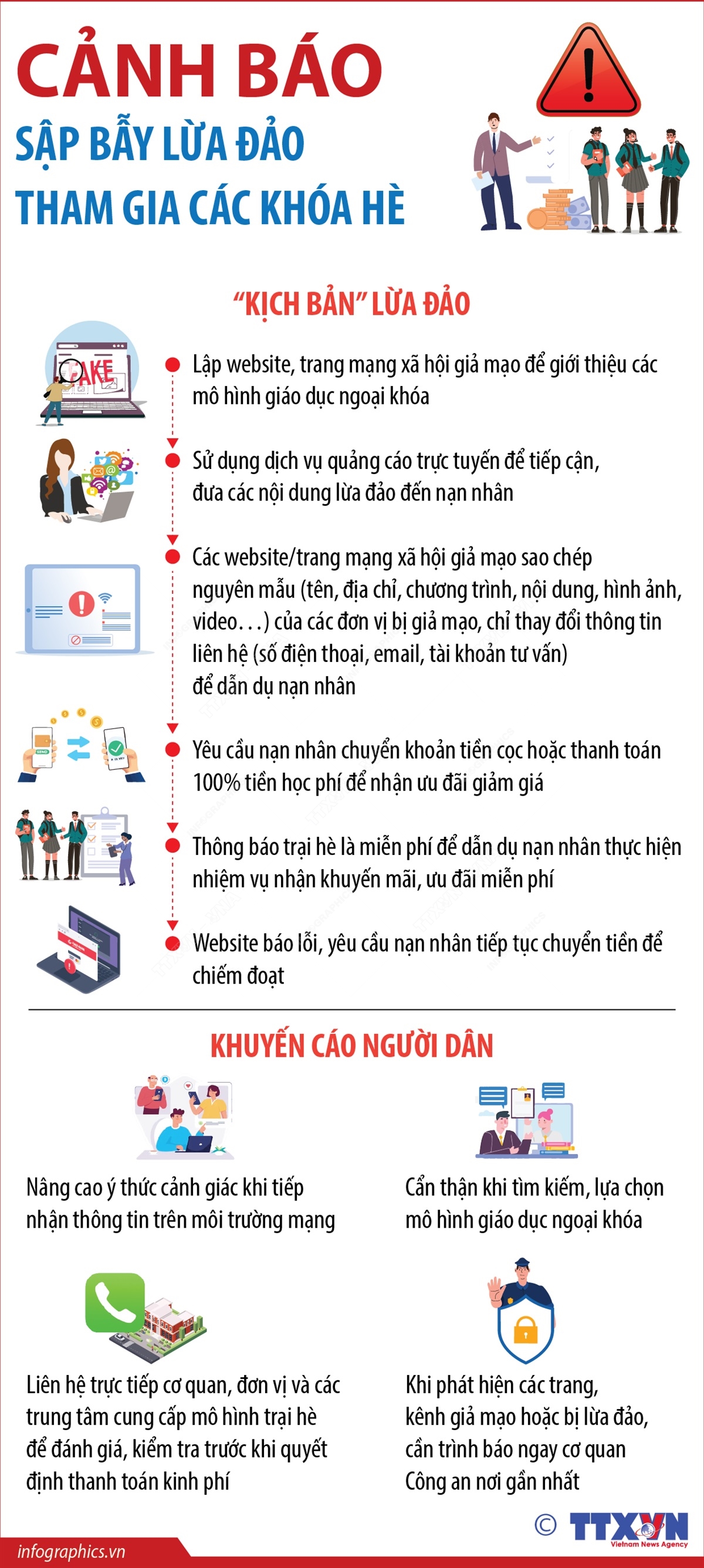 Cảnh báo sập bẫy lừa đảo tham gia các khóa hè