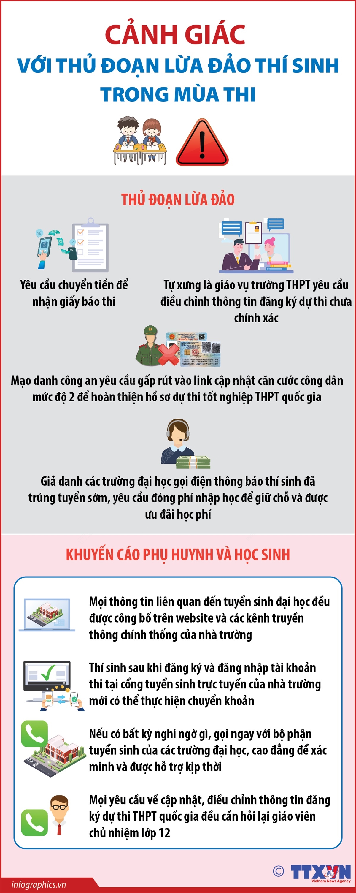 Cảnh giác với thủ đoạn lừa đảo thí sinh trong mùa thi
