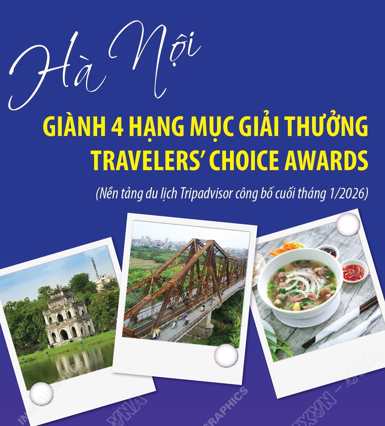 Hà Nội giành 4 hạng mục Giải thưởng Travelers’ Choice Awards
