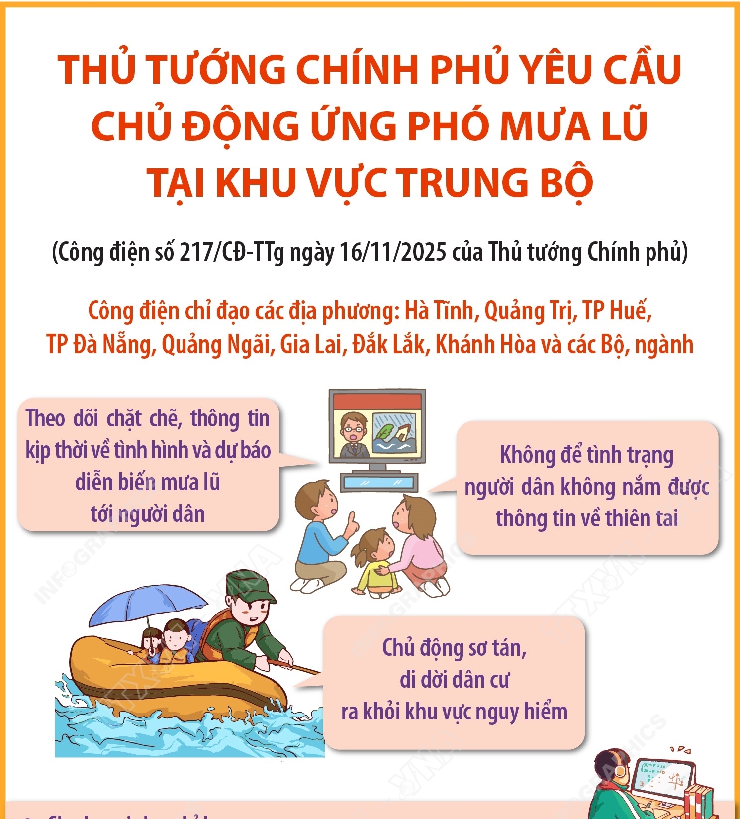 Thủ tướng Chính phủ yêu cầu chủ động ứng phó mưa lũ tại khu vực Trung Bộ