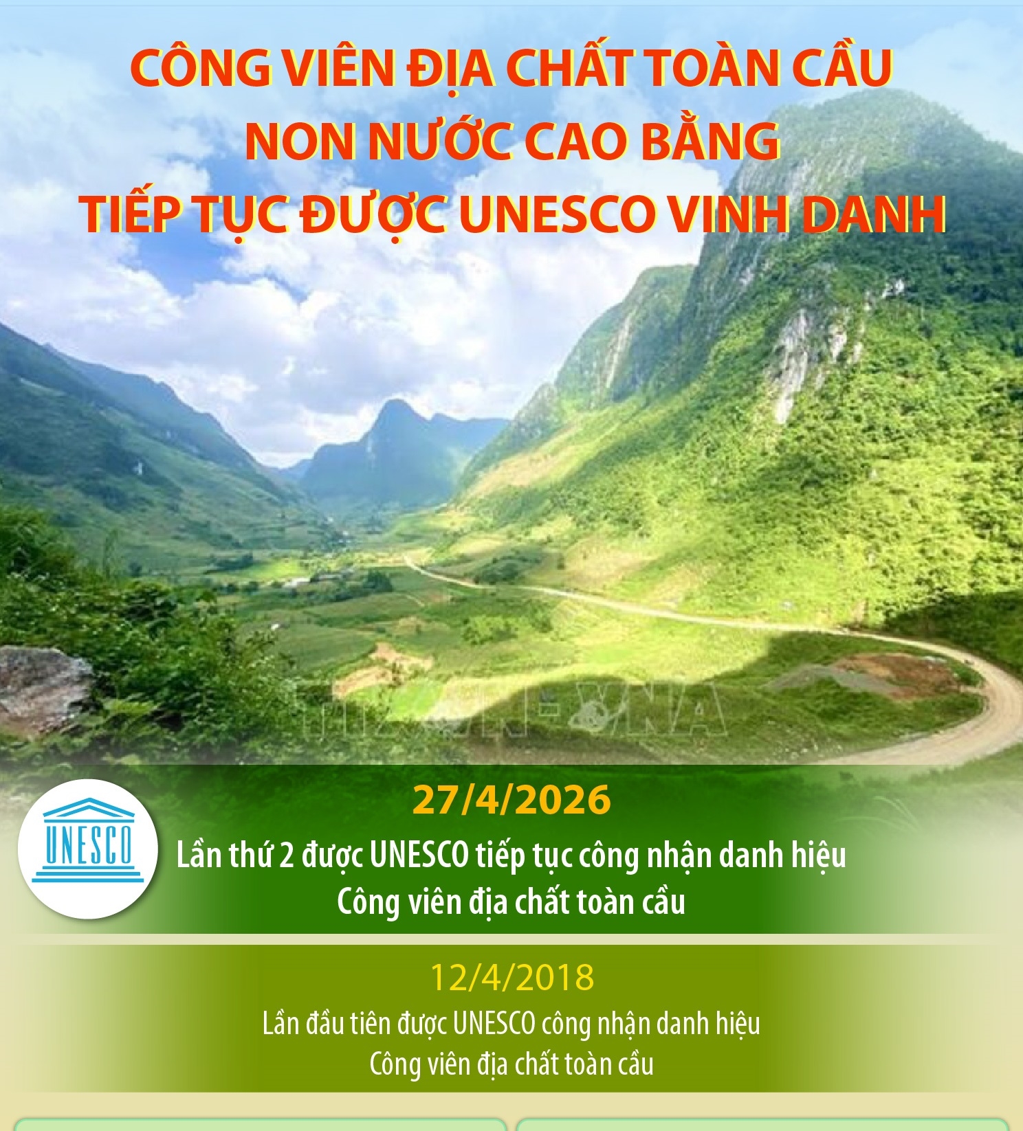 Ý nghĩa của việc Công viên địa chất toàn cầu Non nước Cao Bằng tiếp tục được UNESCO vinh danh