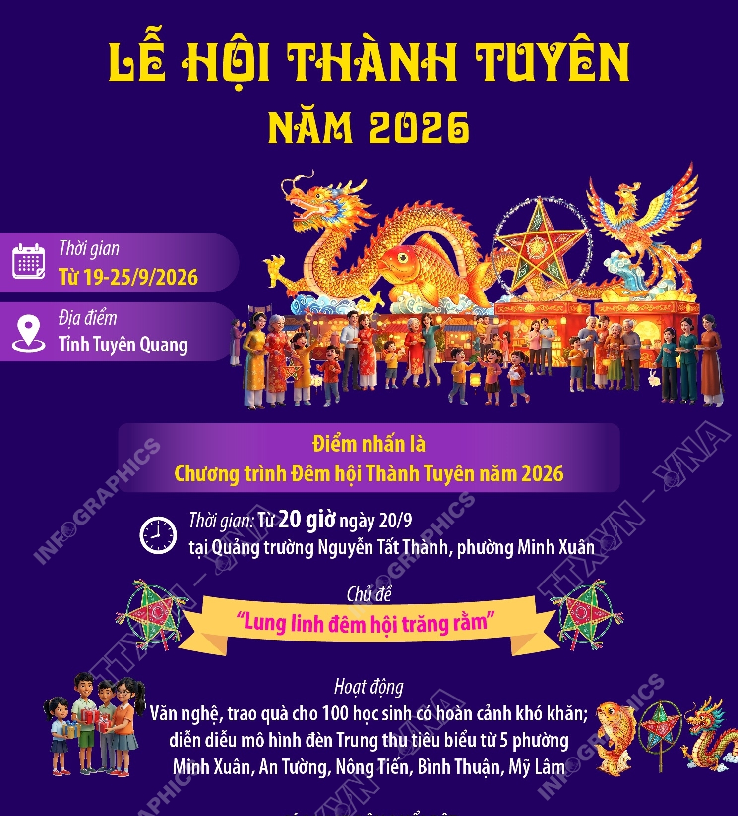 Lễ hội Thành Tuyên năm 2026 diễn ra từ 19 - 25/9/2026
