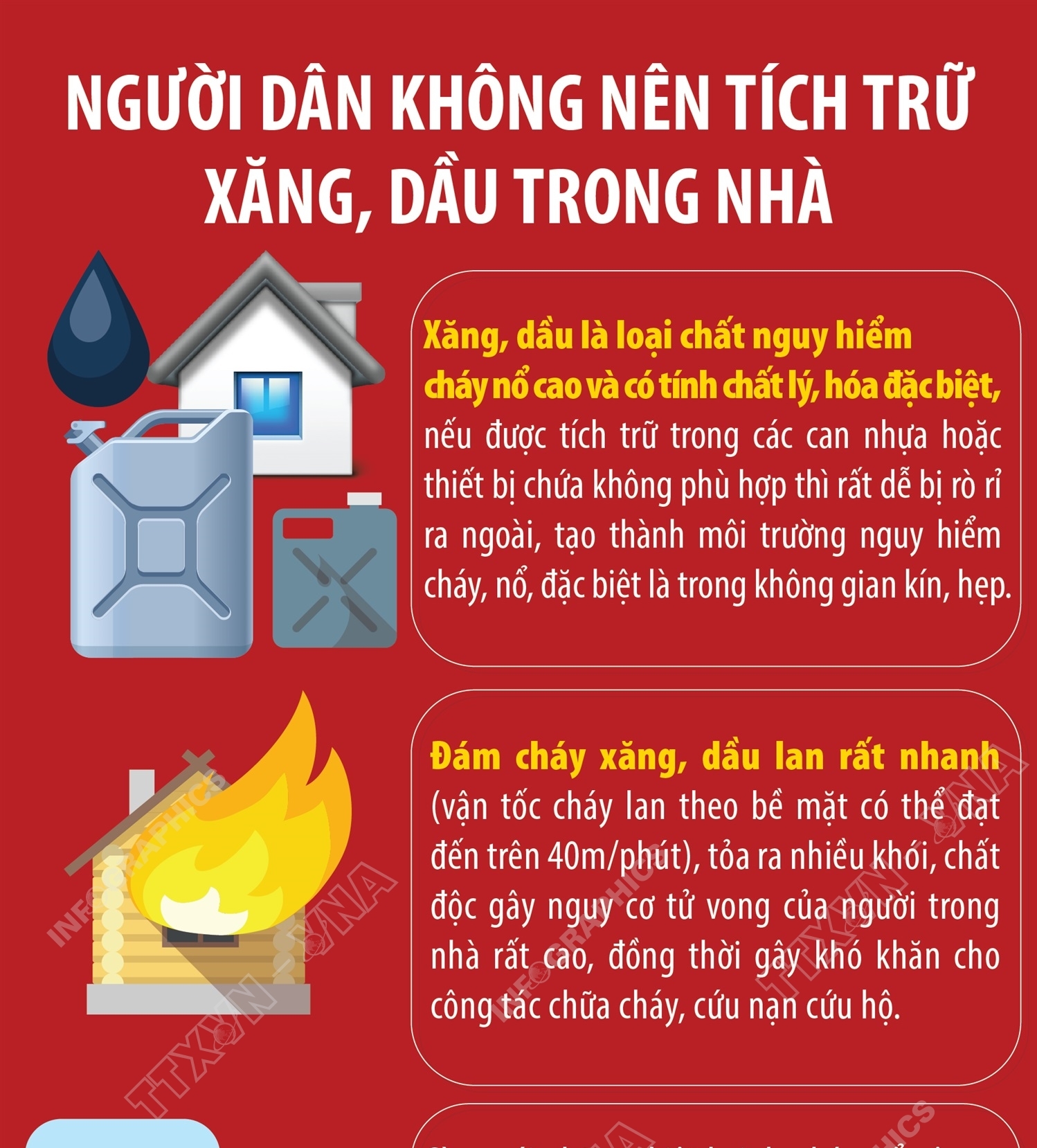 Người dân không nên tích trữ xăng, dầu trong nhà