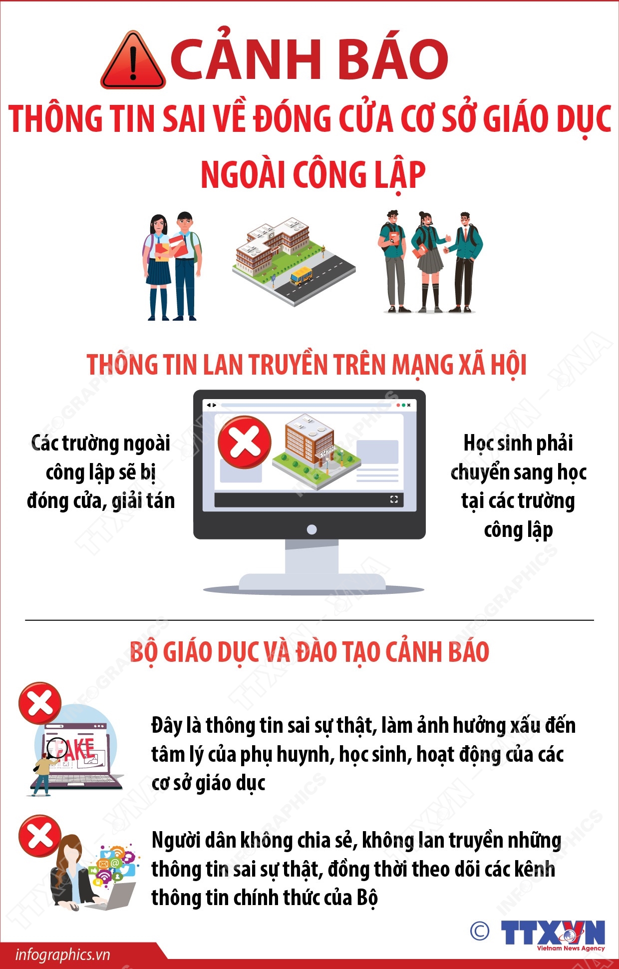 Cảnh báo thông tin sai về đóng cửa cơ sở giáo dục ngoài công lập