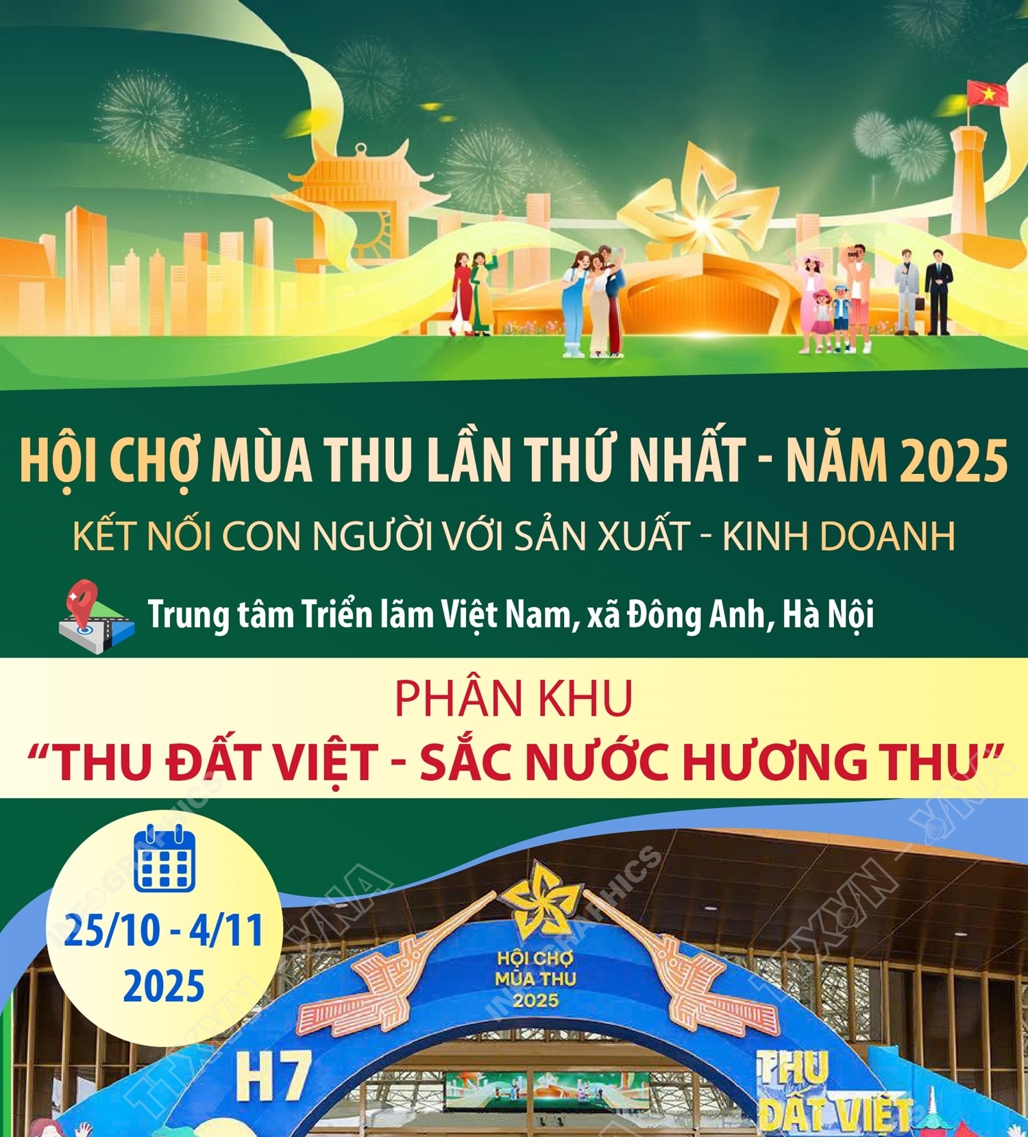 Hội chợ Mùa thu lần thứ nhất - năm 2025: Phân khu “Thu đất Việt - Sắc nước hương thu”