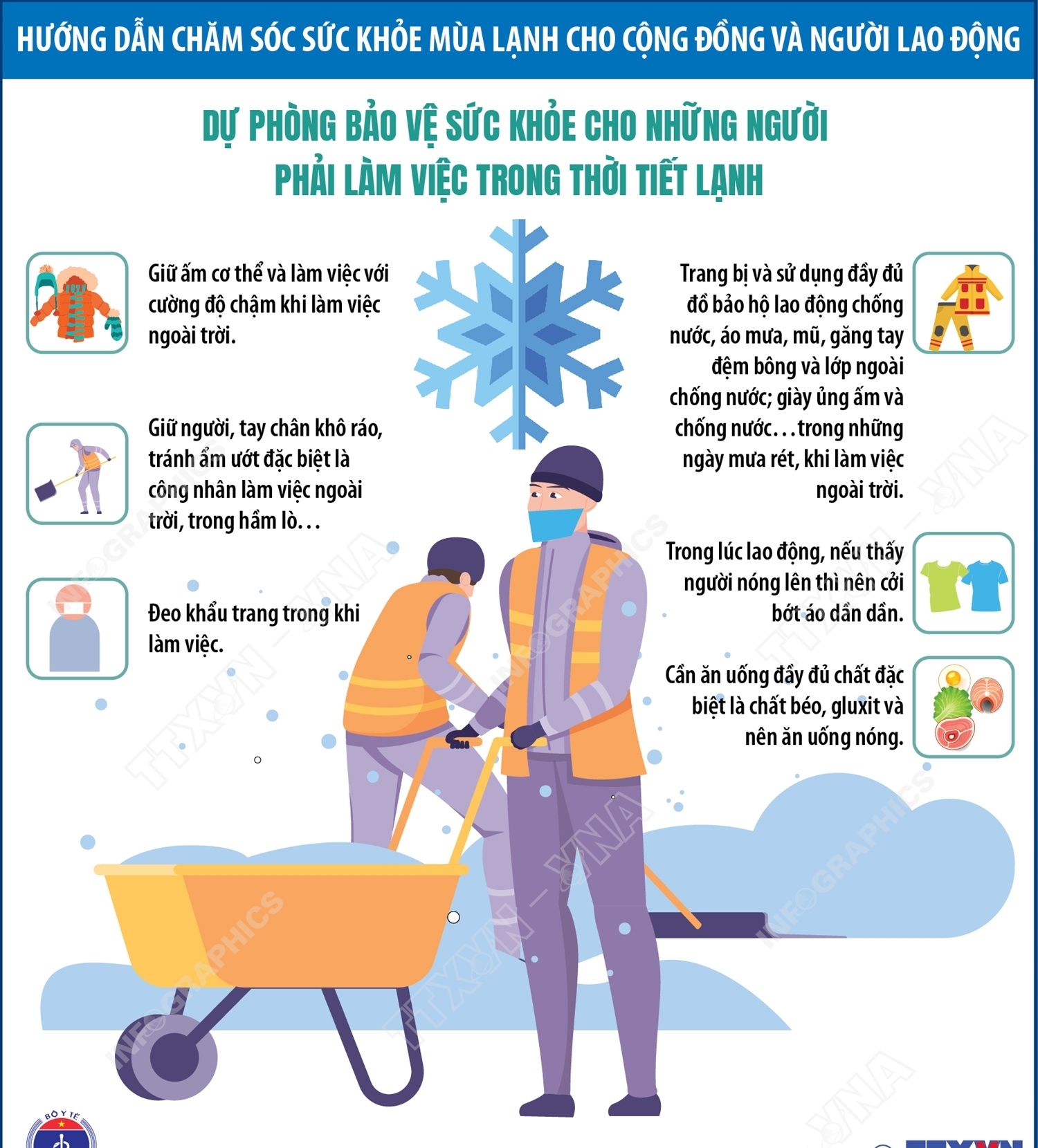 Dự phòng bảo vệ sức khỏe cho những người phải làm việc trong thời tiết lạnh