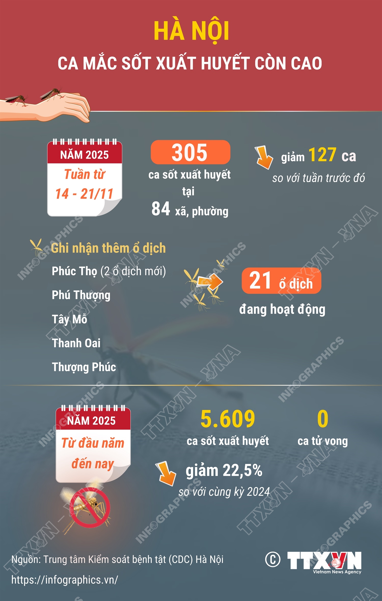 Hà Nội ca mắc sốt xuất huyết vẫn còn cao