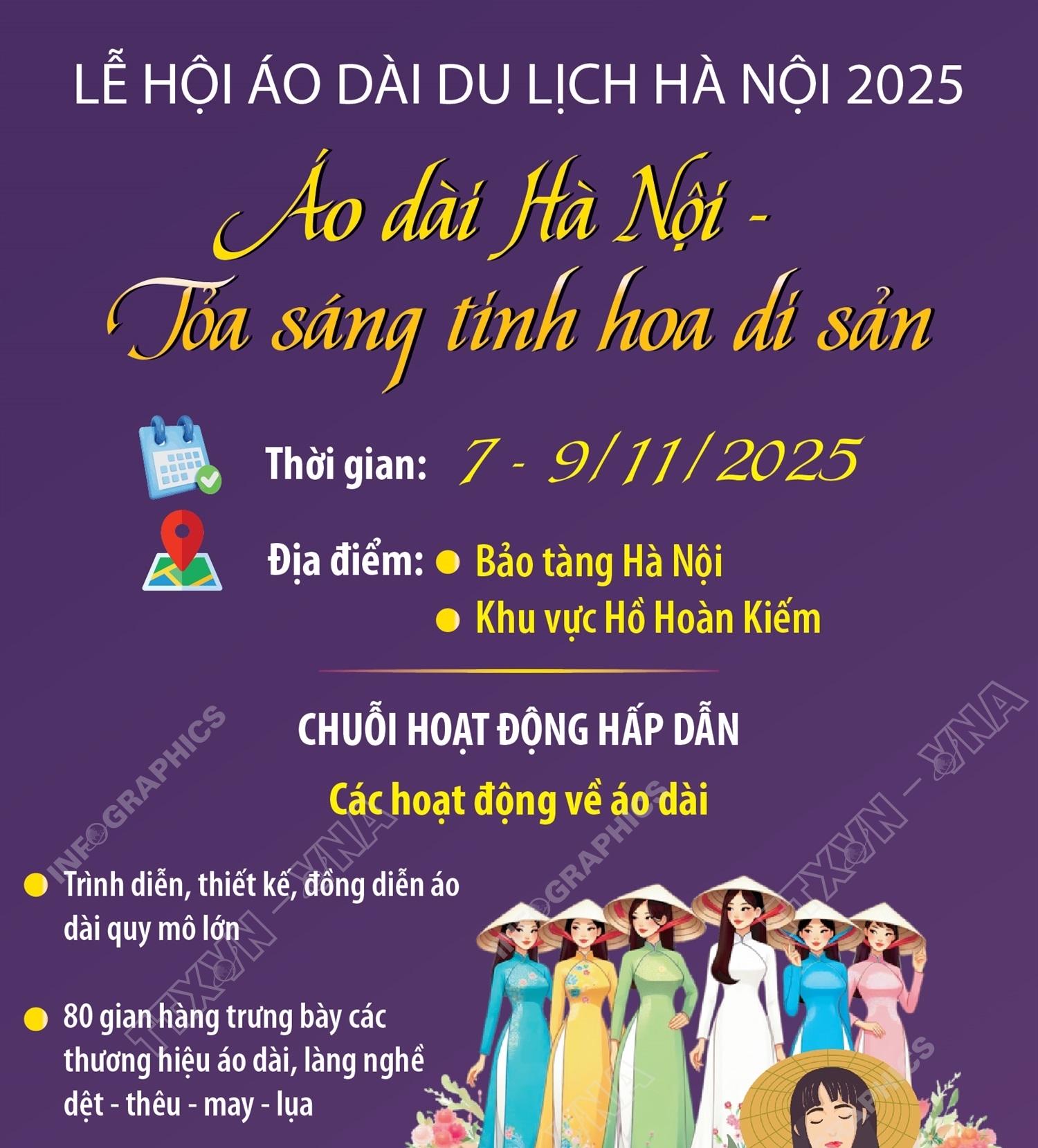 Lễ hội Áo dài Du lịch Hà Nội 2025: Áo dài Hà Nội - Tỏa sáng tinh hoa di sản