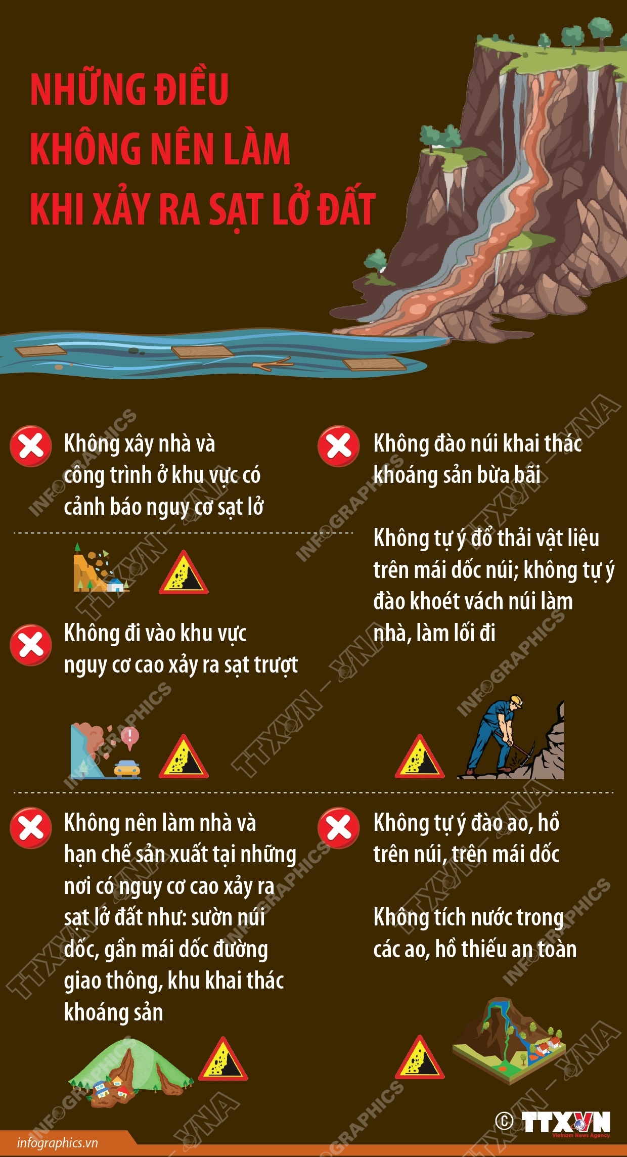 Những điều không nên làm để phòng, tránh sạt lở đất